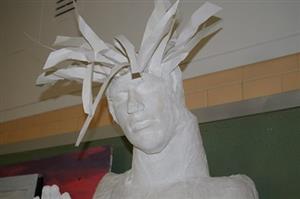 Plaster casting of a person Plaster casting of a person